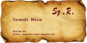 Szondi Róza névjegykártya